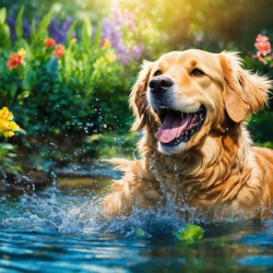 Dogs Playing With Water